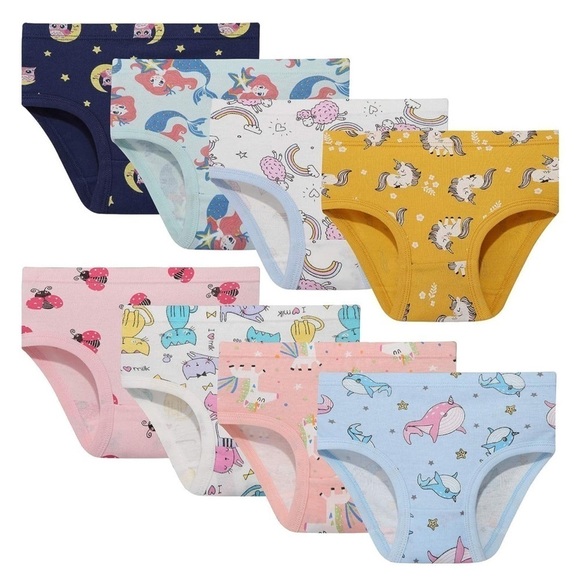 Girls Cotton Brief Breathable Toddler Panties Kids Assorted Underwear - Picture 1 of 6